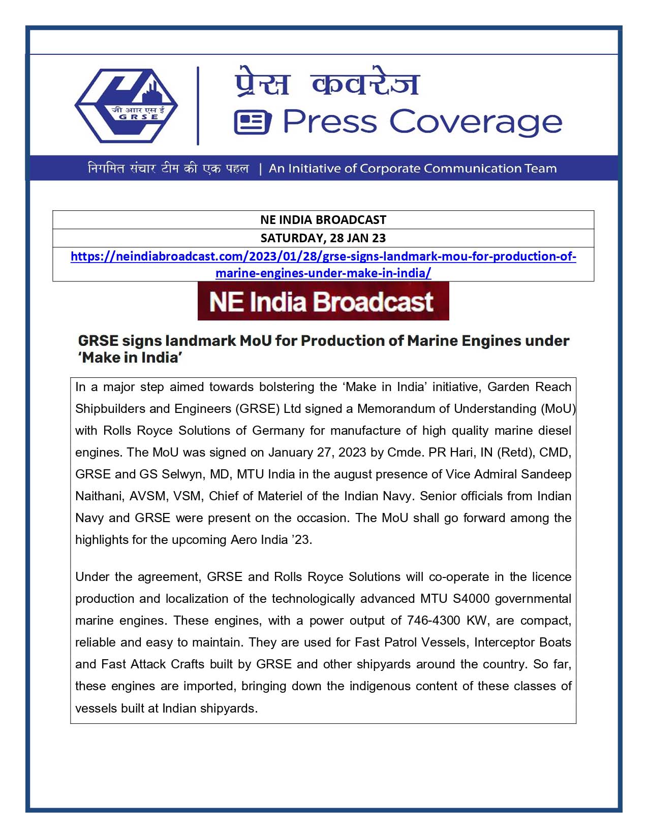 NE India Broadcast 28 Jan 23
